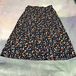 Black printed skirt from Loft